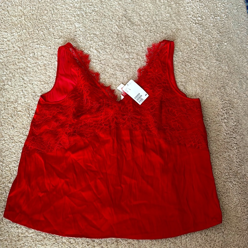 Red Lacey top for sale!